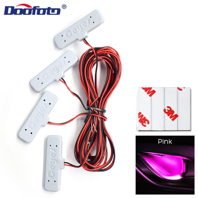 Mini Car Door Bowl decoration Light 12V Auto Interior Atmosphere Welcome Lamp Low Power Colorful LED Strip for BMW Audi All Car