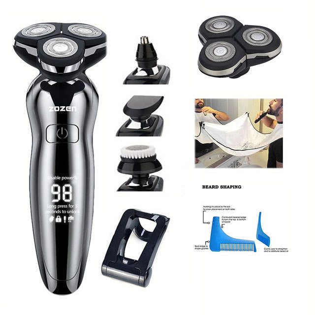 Electric Shaver For Men 4D Razor Beard Trimmer USB 3 Blades Portable Water Proof electric shavers Hair Clipper Facial Epilato