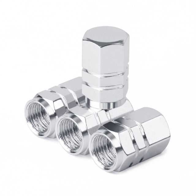 4PCS Valve Caps Aluminum Alloy Tire Valve Stem Covers for Motorcycles Trucks Cars Bikes Schrader Valve Caps Bicycle Accessories