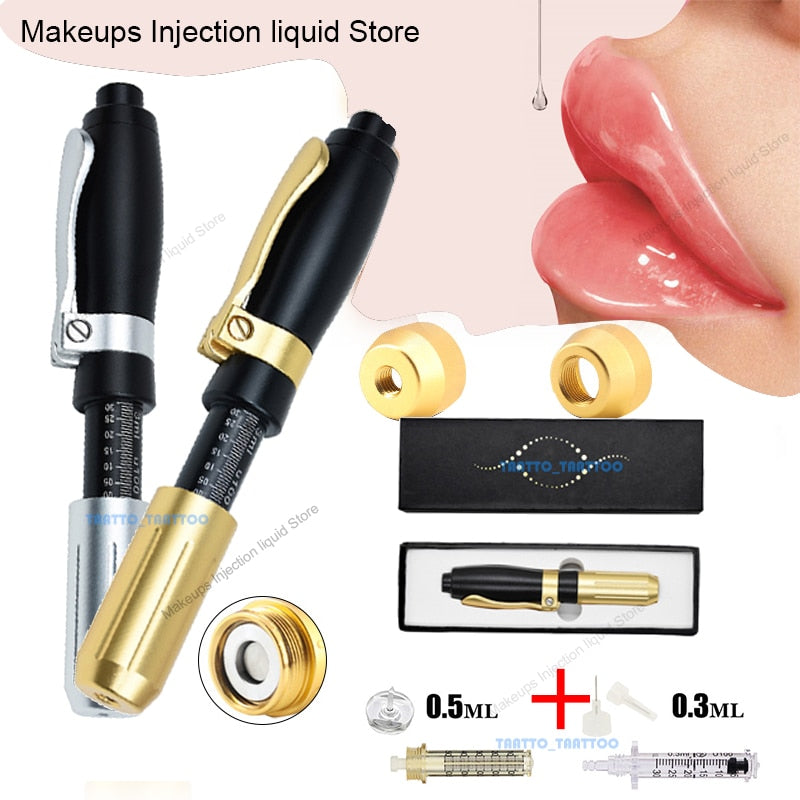 Hyaluron Pen 2 in1 0.3 0.5ML Heads Hyaluronic Acid Pen For Anti Wrinkle Lifting Lip Hyaluron Gun Atomizer Lip Injection Pen Acid