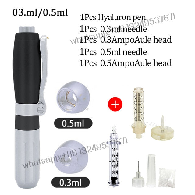 Hyaluron Pen 2 in1 0.3 0.5ML Heads Hyaluronic Acid Pen For Anti Wrinkle Lifting Lip Hyaluron Gun Atomizer Lip Injection Pen Acid