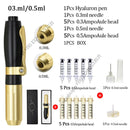 Hyaluron Pen 2 in1 0.3 0.5ML Heads Hyaluronic Acid Pen For Anti Wrinkle Lifting Lip Hyaluron Gun Atomizer Lip Injection Pen Acid