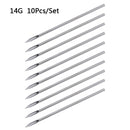 10pcs/set Disposable Tattoo 12g/14g/16g/18g/20g Piercing Needles For Navel Nipple Ear Nose Lip Tattoo Piercing Needles Kit Tool