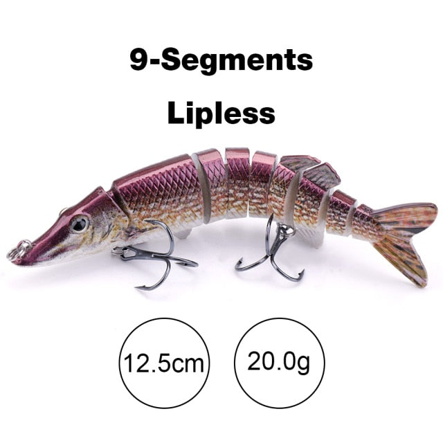 TREHOOK 10cm/12.5cm Pike Wobblers for Fishing Artificial Bait Hard Multi Jointed Swimbait Crankbait Lifelike Fishing Lure Tackle