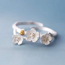 Korean Style Daisy Flower Elegant Opening Rings Women Adjustable Wedding Party Engagement Finger Rings Statement Jewelry Gift