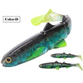 Spinpoler 3-jointed Soft Plastic Bait Swimming Paddle Tail Swimbait 16cm 22cm Pike Bass Muskie Big T Tail Soft Lures 1pcs