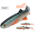 Spinpoler 3-jointed Soft Plastic Bait Swimming Paddle Tail Swimbait 16cm 22cm Pike Bass Muskie Big T Tail Soft Lures 1pcs