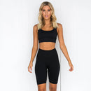 Seamless Yoga Sets Women Sports Suits Running Fitness Gym Shorts High Waist Biker Shorts 2 Piece Set Workout Set