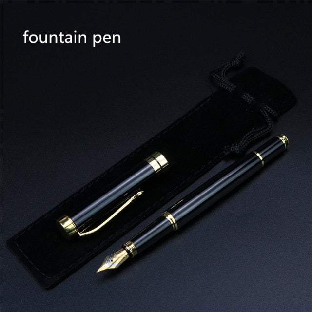 Golden text custom engraved Fountain Pen Office school commemorate gift full metal pen Student writing stationery
