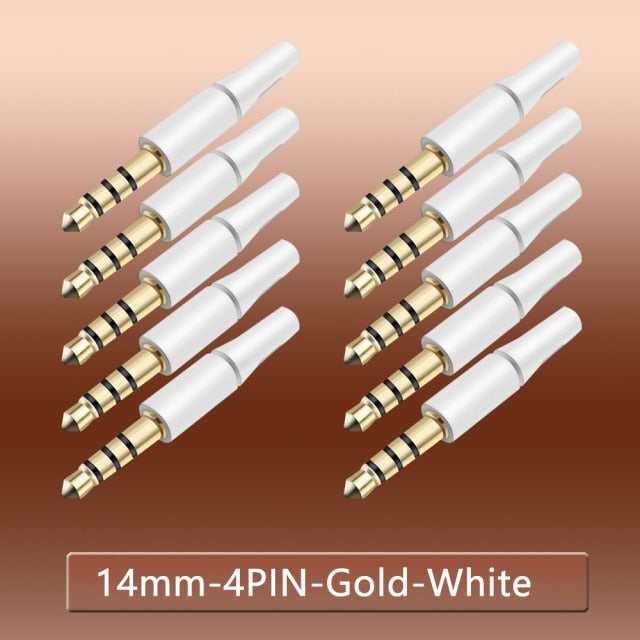 10pcs White And Black 3.5mm Stereo Headset Plug 4 Pole 3 Pole 3.5 Audio Plug Jack Adapter Connector For Iphone New Outlet 2.5mm