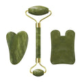Drop Shipping Jade Face Roller Gua Sha Facial Massager 100% Natural Real Stone Gouache Scraper Face Skin Care Massage Tools