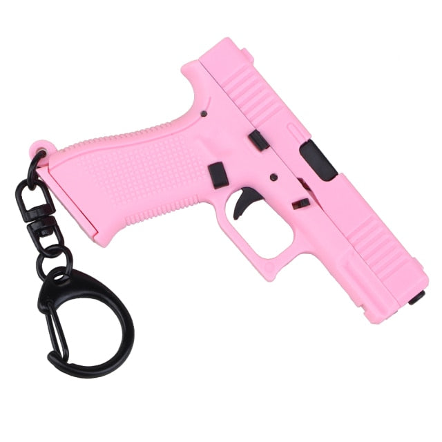 Tactical Pistol Shape Keychain Mini Portable Decorations Detachable G-45 Gun Weapon Keyring Key Chain Ring Trend Gift