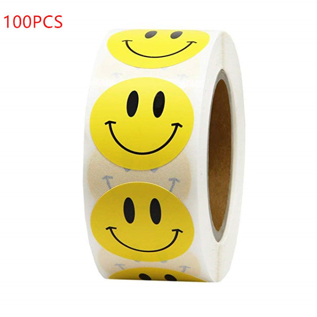 Smiley Face Sticker Kids Reward Sticker Yellow Dots Labels Happy Smile Face Sticker Kids Toys School Teacher Student Stationery