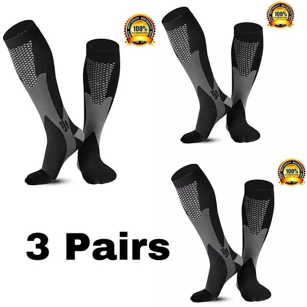 1/2/3/4/5/6/7 Pairs Compression Socks Fit Varicose Veins Football Soccer Stockings 30Mm Men Women Socks For Running Cycling Sock