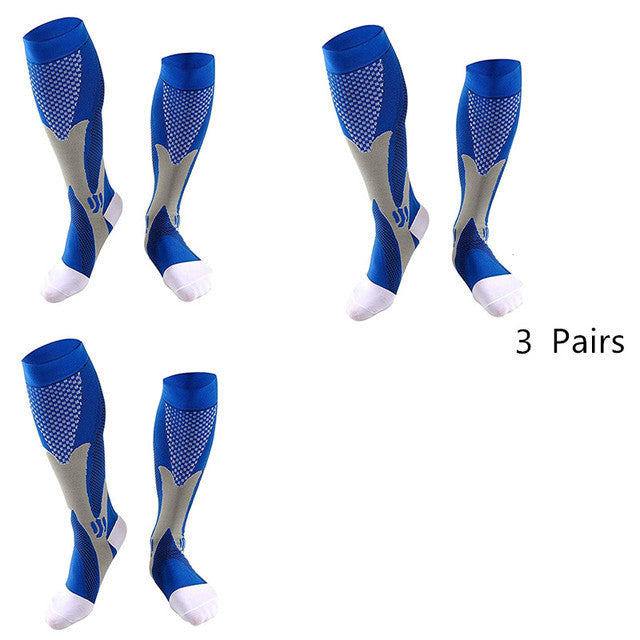 1/2/3/4/5/6/7 Pairs Compression Socks Fit Varicose Veins Football Soccer Stockings 30Mm Men Women Socks For Running Cycling Sock