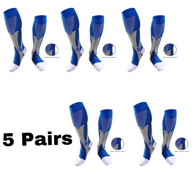 1/2/3/4/5/6/7 Pairs Compression Socks Fit Varicose Veins Football Soccer Stockings 30Mm Men Women Socks For Running Cycling Sock
