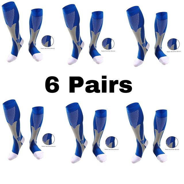 1/2/3/4/5/6/7 Pairs Compression Socks Fit Varicose Veins Football Soccer Stockings 30Mm Men Women Socks For Running Cycling Sock