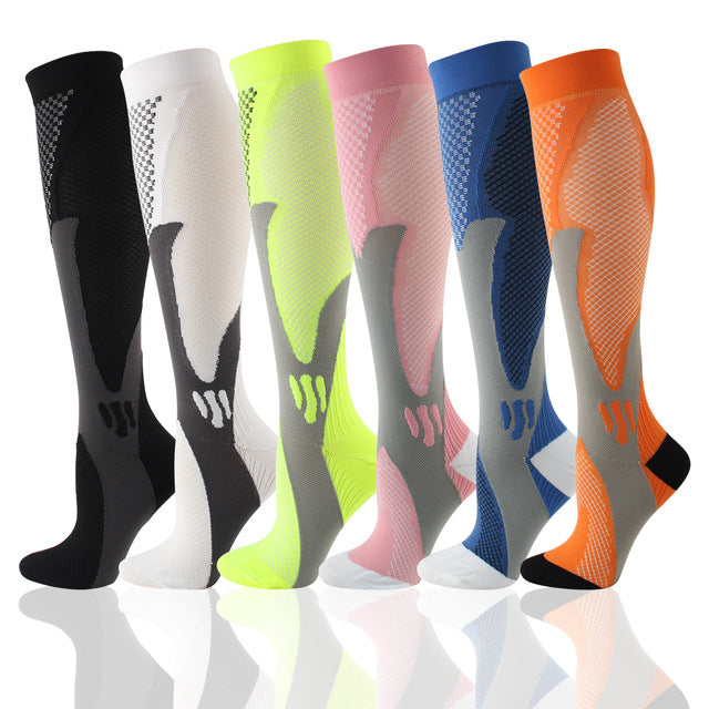 1/2/3/4/5/6/7 Pairs Compression Socks Fit Varicose Veins Football Soccer Stockings 30Mm Men Women Socks For Running Cycling Sock