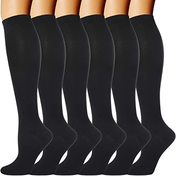 1/2/3/4/5/6/7 Pairs Compression Socks Fit Varicose Veins Football Soccer Stockings 30Mm Men Women Socks For Running Cycling Sock