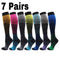 1/2/3/4/5/6/7 Pairs Compression Socks Fit Varicose Veins Football Soccer Stockings 30Mm Men Women Socks For Running Cycling Sock