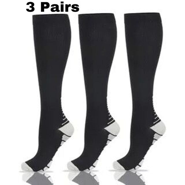 1/2/3/4/5/6/7 Pairs Compression Socks Fit Varicose Veins Football Soccer Stockings 30Mm Men Women Socks For Running Cycling Sock