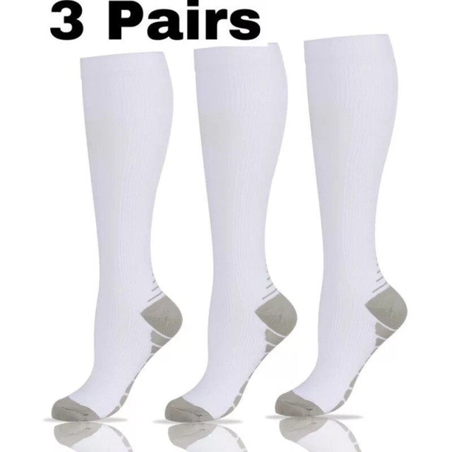 1/2/3/4/5/6/7 Pairs Compression Socks Fit Varicose Veins Football Soccer Stockings 30Mm Men Women Socks For Running Cycling Sock