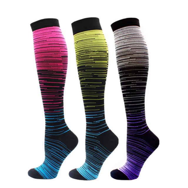 1/2/3/4/5/6/7 Pairs Compression Socks Fit Varicose Veins Football Soccer Stockings 30Mm Men Women Socks For Running Cycling Sock