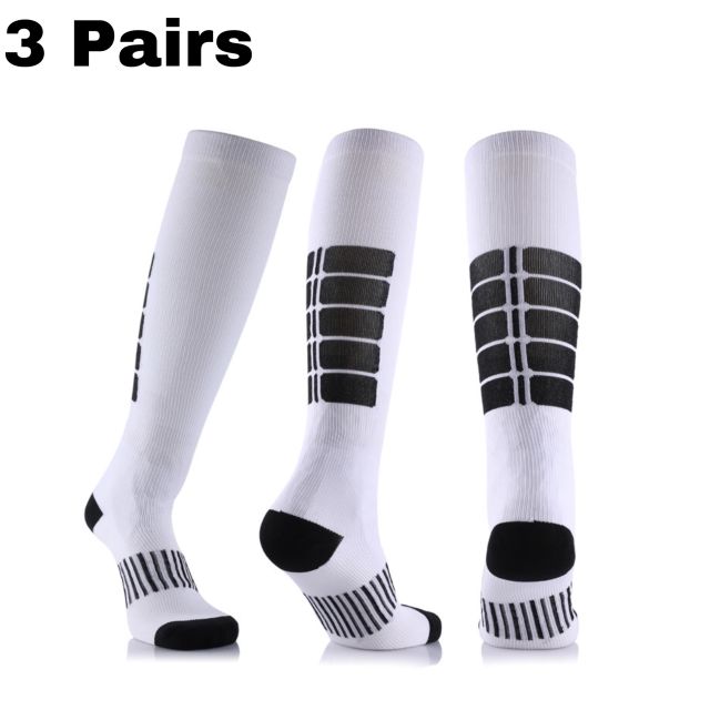 1/2/3/4/5/6/7 Pairs Compression Socks Fit Varicose Veins Football Soccer Stockings 30Mm Men Women Socks For Running Cycling Sock