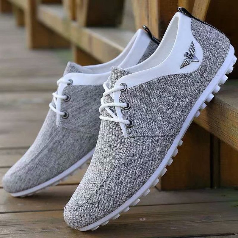 High Quality Canvas Casual Shoes For Men Comfortable Outdoor Walking Footwear Breathable Linen Surface Flats Shoes Loafers