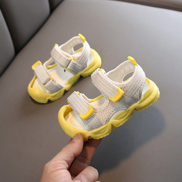 Summer Toddler Sandals Baby Girl Shoes Solid Color Net Cloth Breathable Boys Sneakers Kids Infant Sport Girls Sandals SYJ035