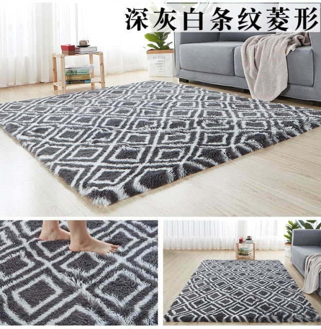 Large Rugs For Modern Living Room Long Hair Lounge Carpet In The Bedroom Furry Decoration Nordic Fluffy Floor Bedside Mats