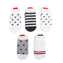 5 Pairs Lot Cotton Women Socks Female Casual Boat 3D Pack Cartoon Harajuku Cat Cute Heart Invisiable Funny Girl Ankle Sock Set