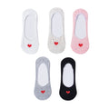 5 Pairs Lot Cotton Women Socks Female Casual Boat 3D Pack Cartoon Harajuku Cat Cute Heart Invisiable Funny Girl Ankle Sock Set