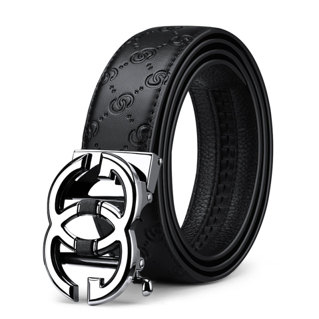 WILLIAMPOLO Genuine leather Belt Men Luxury Brand Designer fashion Top Quality Belts for Men Strap Male Metal Automatic Buckle