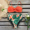 2020 Sexy Leaf Print Bikini Female Swimsuit Women Swimwear Thong Push Up Bikinis Set High Waist Swimming Suits for Bathing Suit