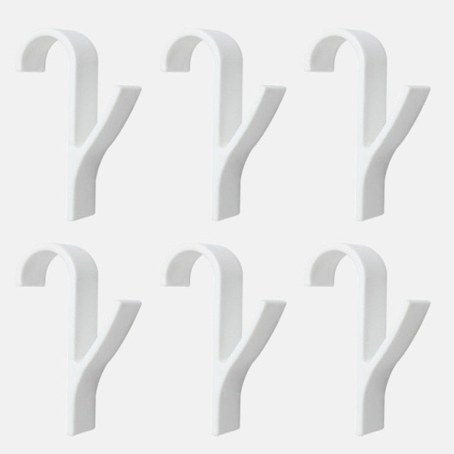 6pcs White High Quality Hanger For Heated Towel Radiator Rail Bath Hook Holder Clothes Hanger Plegable Scarf Hanger