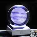 New 80mm K9 Crystal Solar System Planet Globe 3D Laser Engraved Sun System Ball with Touch Switch LED Light Base Astronomy Gifts