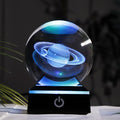 New 80mm K9 Crystal Solar System Planet Globe 3D Laser Engraved Sun System Ball with Touch Switch LED Light Base Astronomy Gifts