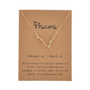 Female Elegant Star Zodiac Sign 12 Constellation Necklaces Pendant Charm Gold Chain Choker Necklaces for Women Jewelry Cardboard