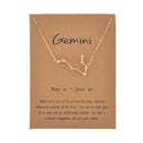 Female Elegant Star Zodiac Sign 12 Constellation Necklaces Pendant Charm Gold Chain Choker Necklaces for Women Jewelry Cardboard