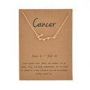 Female Elegant Star Zodiac Sign 12 Constellation Necklaces Pendant Charm Gold Chain Choker Necklaces for Women Jewelry Cardboard
