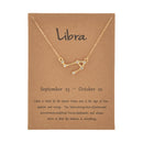 Female Elegant Star Zodiac Sign 12 Constellation Necklaces Pendant Charm Gold Chain Choker Necklaces for Women Jewelry Cardboard
