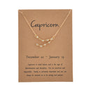 Female Elegant Star Zodiac Sign 12 Constellation Necklaces Pendant Charm Gold Chain Choker Necklaces for Women Jewelry Cardboard