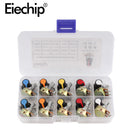 WH148 Potentiometer Kit B1K 2K 5K 10K 20K 50K 100K 500K 1M 15mm Linear Taper Rotary Potentiometer Resistor Set 3pin With Cap