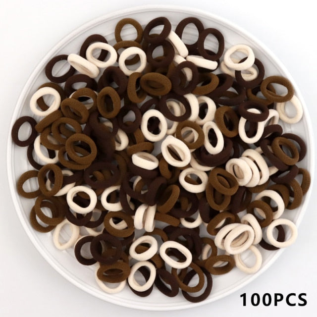Kid Small Hair Bands Baby Girl Children Headbands Colorful Elastic Hair Tie Nylon Scrunchie Hair Rope 50/100pcs Hair Accessories