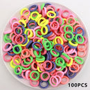 Kid Small Hair Bands Baby Girl Children Headbands Colorful Elastic Hair Tie Nylon Scrunchie Hair Rope 50/100pcs Hair Accessories