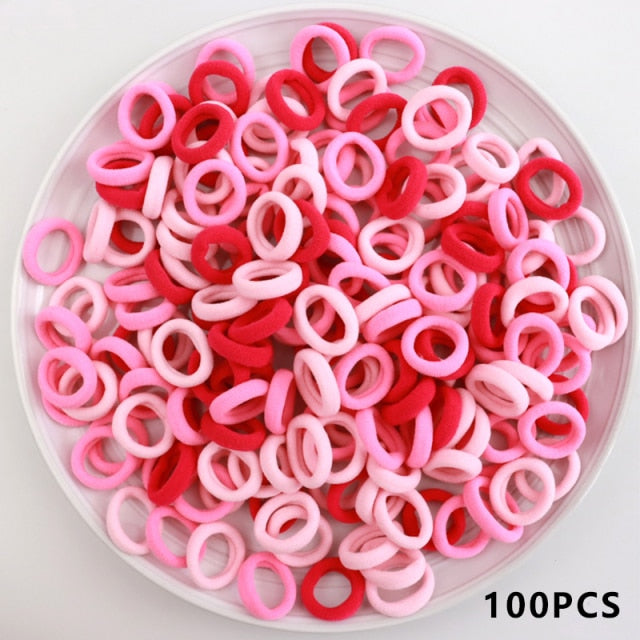 Kid Small Hair Bands Baby Girl Children Headbands Colorful Elastic Hair Tie Nylon Scrunchie Hair Rope 50/100pcs Hair Accessories