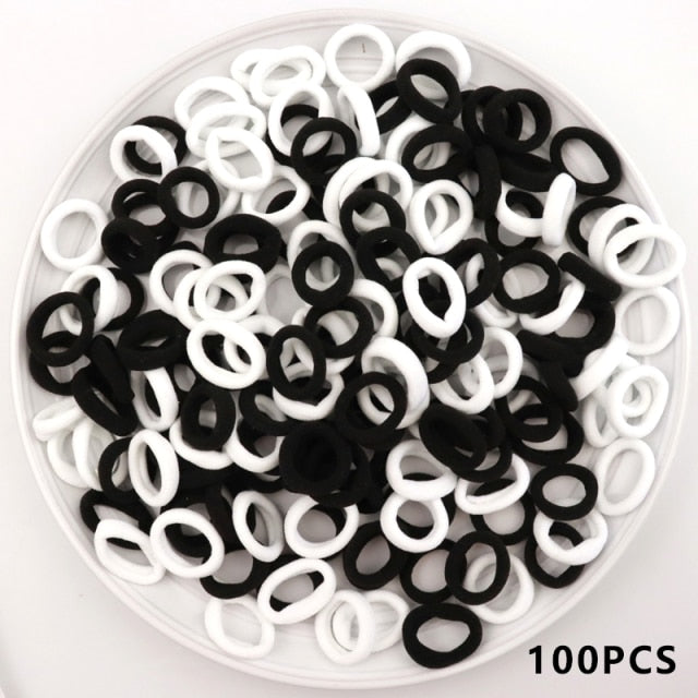 Kid Small Hair Bands Baby Girl Children Headbands Colorful Elastic Hair Tie Nylon Scrunchie Hair Rope 50/100pcs Hair Accessories