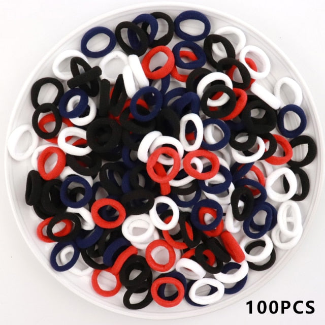 Kid Small Hair Bands Baby Girl Children Headbands Colorful Elastic Hair Tie Nylon Scrunchie Hair Rope 50/100pcs Hair Accessories