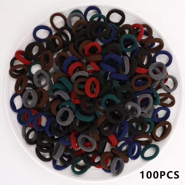 Kid Small Hair Bands Baby Girl Children Headbands Colorful Elastic Hair Tie Nylon Scrunchie Hair Rope 50/100pcs Hair Accessories